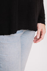 Wool Long Sleeve Top, Black