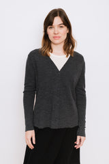 V-Neck Cardigan, Anthracite