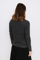 V-Neck Cardigan, Anthracite