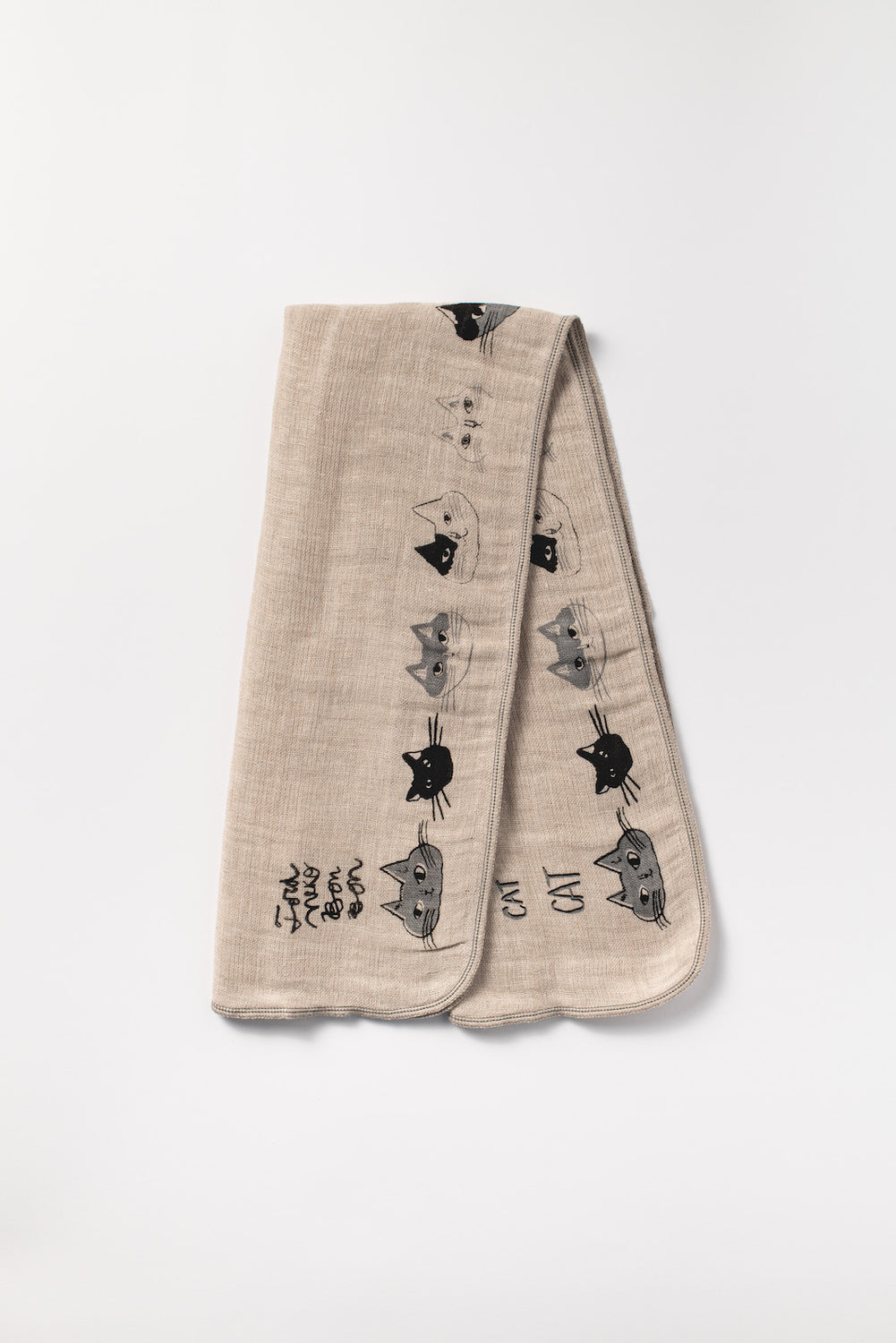 Toraneko Bonbon Linen Gauze Towel, Cat