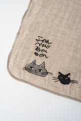 Toraneko Bonbon Linen Gauze Towel, Cat