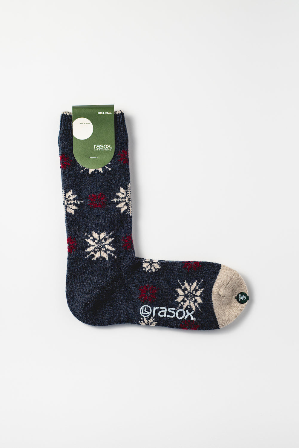 Snowflake Pattern Socks, Navy