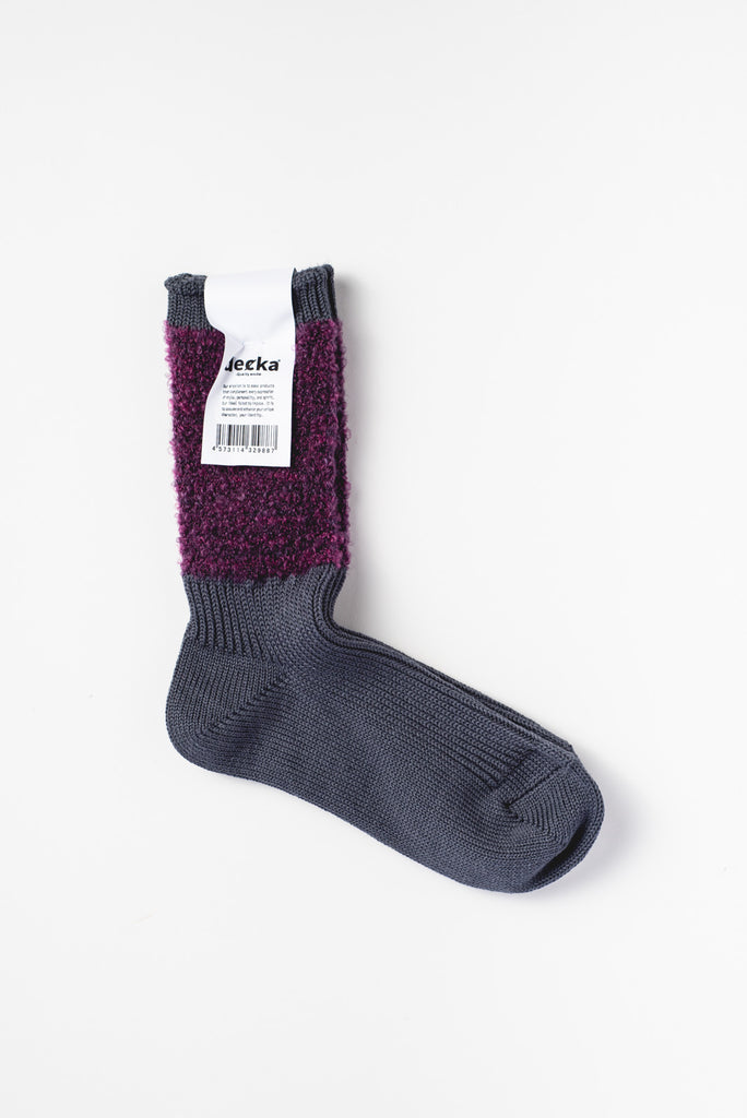 Mohair and Cotton Boucle Socks Stone