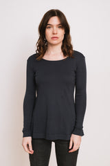 Cotton A-Line L/S Top Charcoal