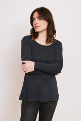 Cotton A-Line L/S Top Charcoal