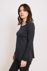 Cotton A-Line L/S Top Charcoal
