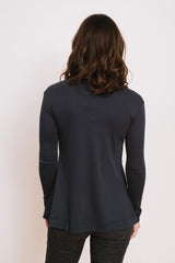 Cotton A-Line L/S Top Charcoal