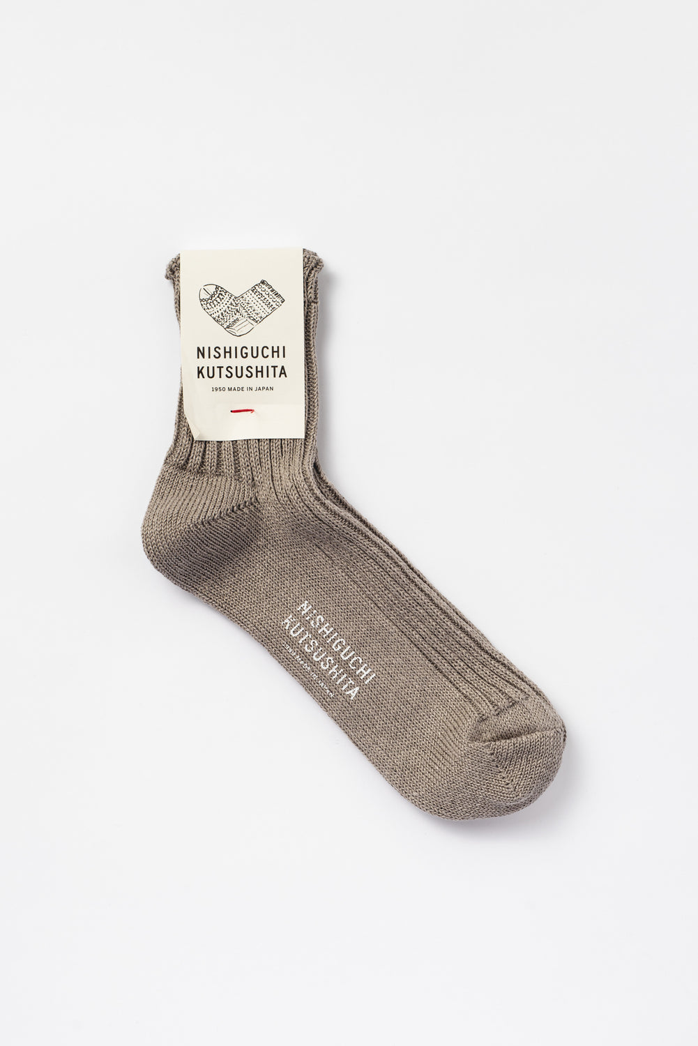 Linen Ribbed Socks Beige