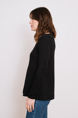 Cotton A-Line L/S Top Black