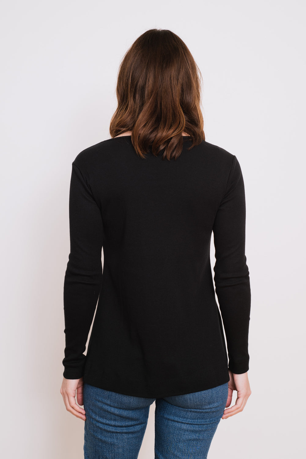 Cotton A-Line L/S Top Black