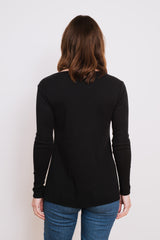 Cotton A-Line L/S Top Black