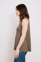 Cotton A-Line Tank, Capers