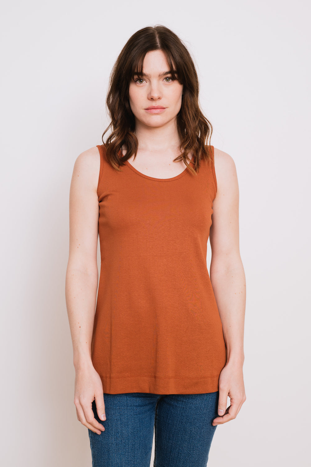 Cotton A-Line Tank, Rust