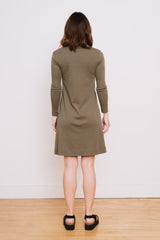 Cotton A-Line L/S Dress, Capers