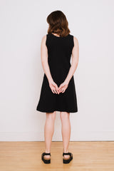 Cotton A-Line Tank Dress, Black