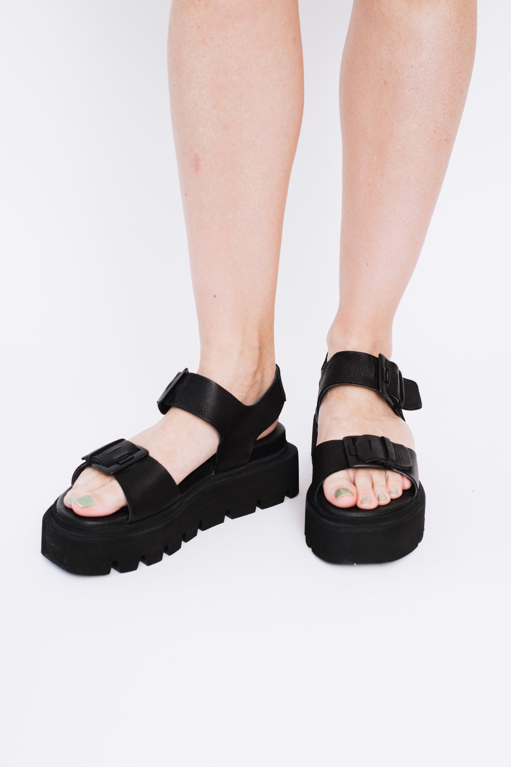 Platform Sandal with Buckles