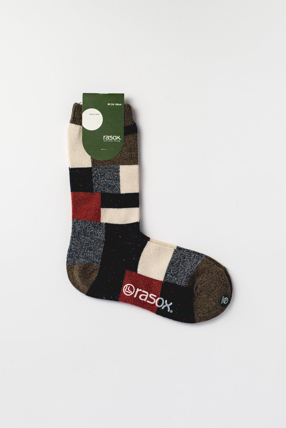 Crew Socks Patchwork, Olive