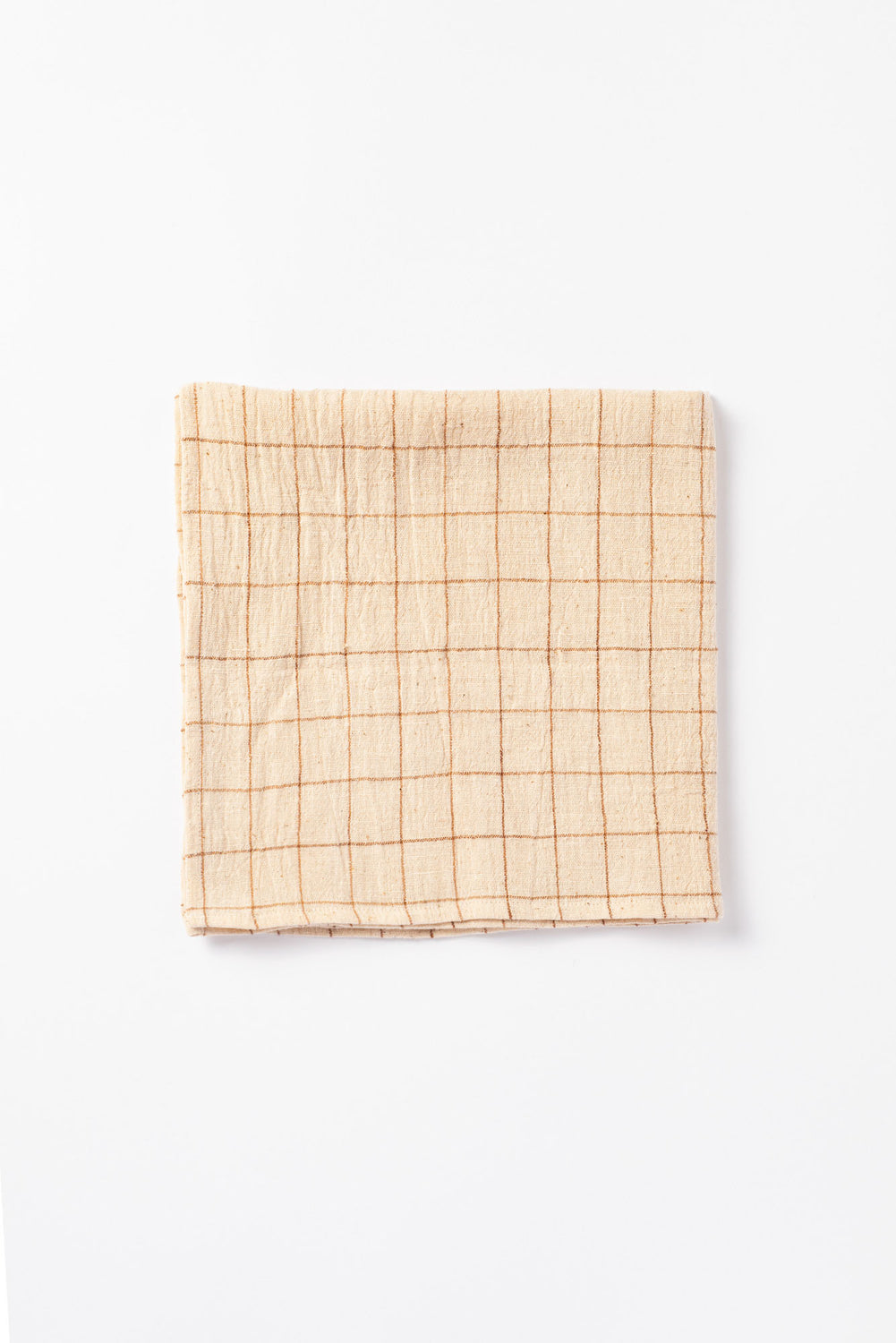 Organic Cotton Napkin, Large Check Natural