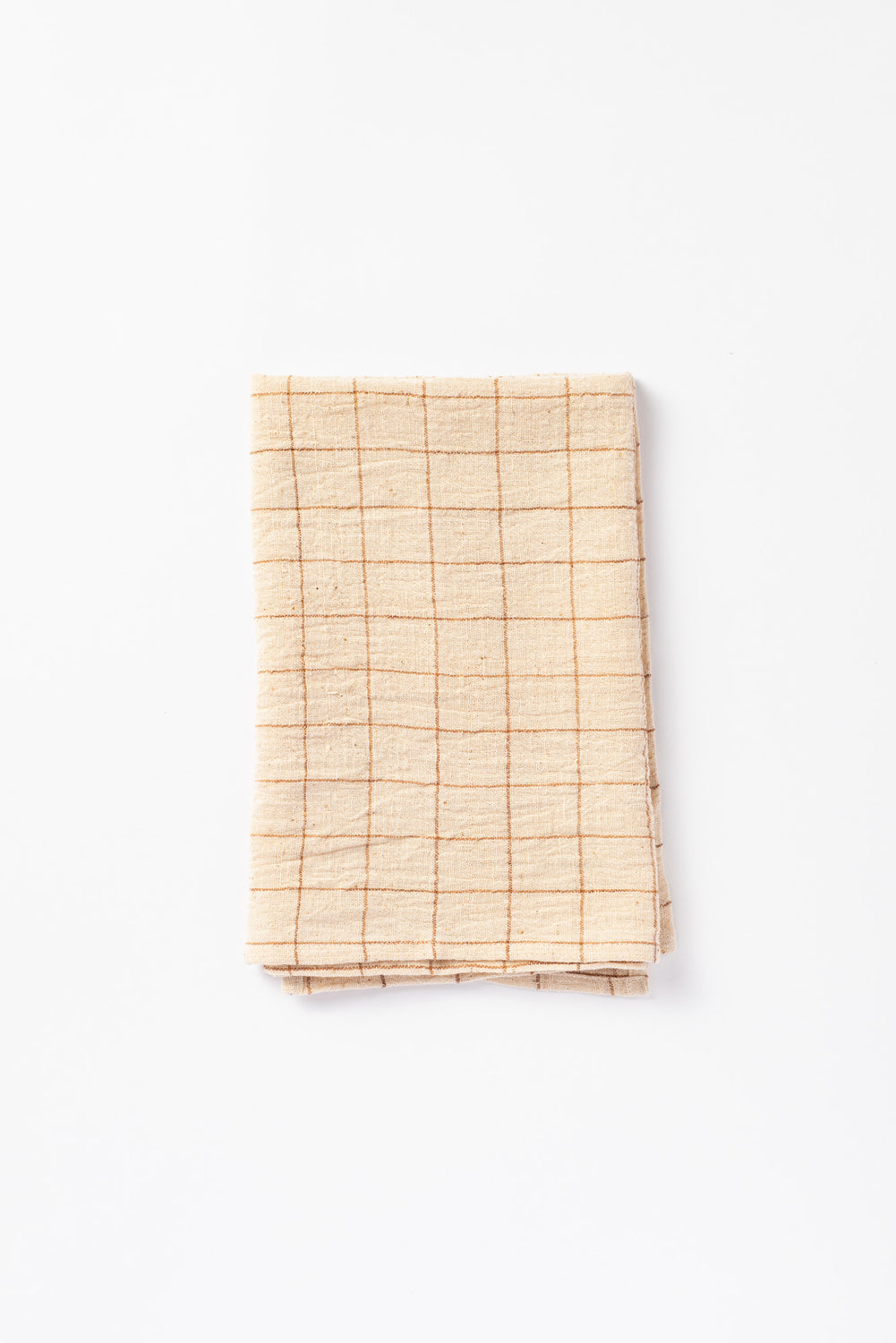 Organic Cotton Napkin, Large Check Natural