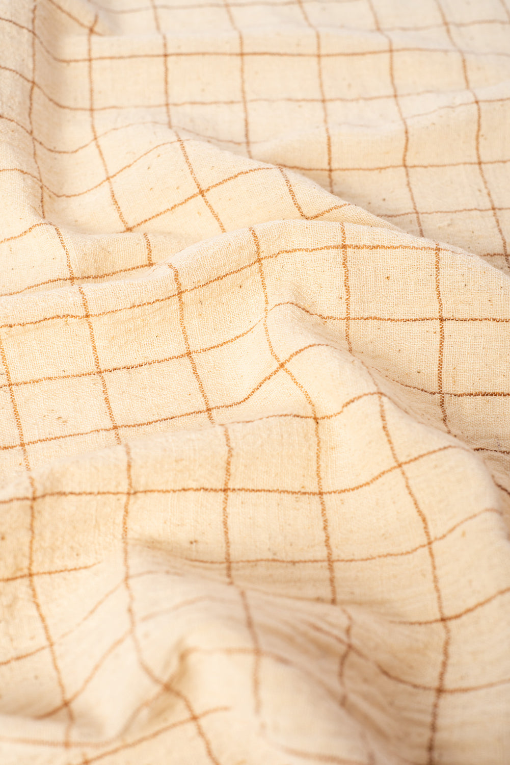 Organic Cotton Napkin, Large Check Natural