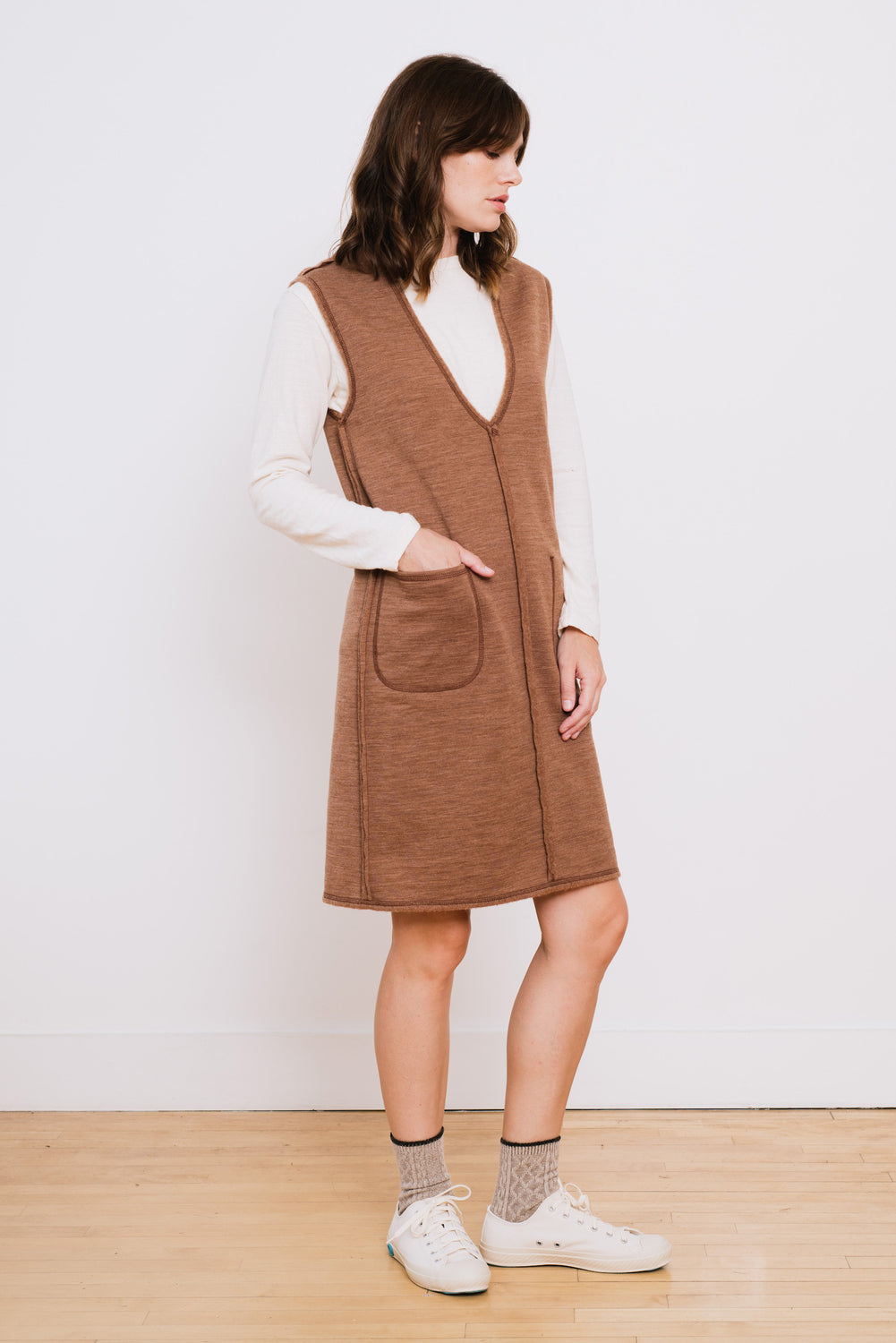 Spencer Jumper Reversible, Camel Melange