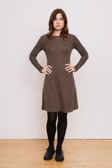 Wool A-Line Dress, Earth Melange