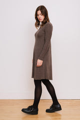 Wool A-Line Dress, Earth Melange