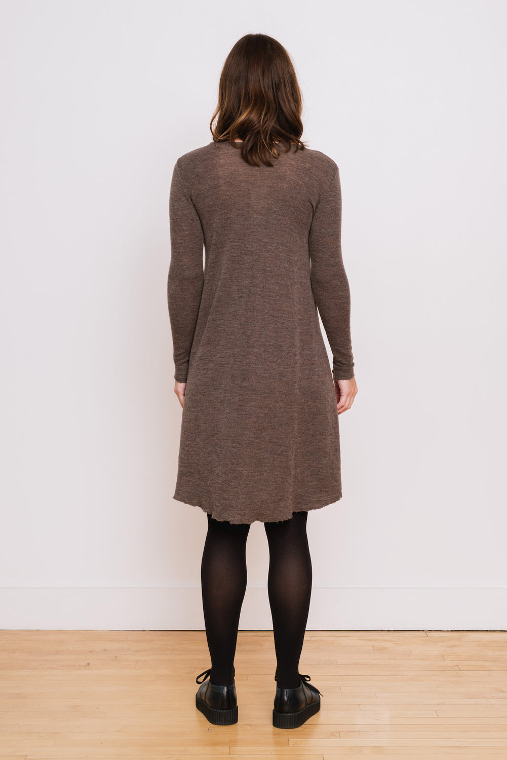 Wool A-Line Dress, Earth Melange