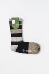 Striped Wool Blend Socks, Grey