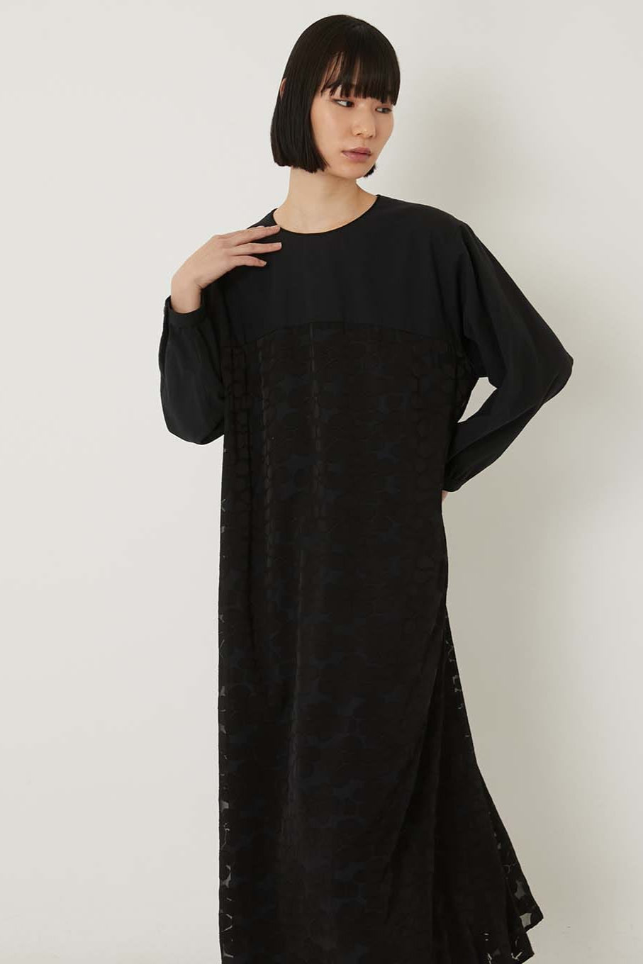Openwork Pattern Pullover Dress