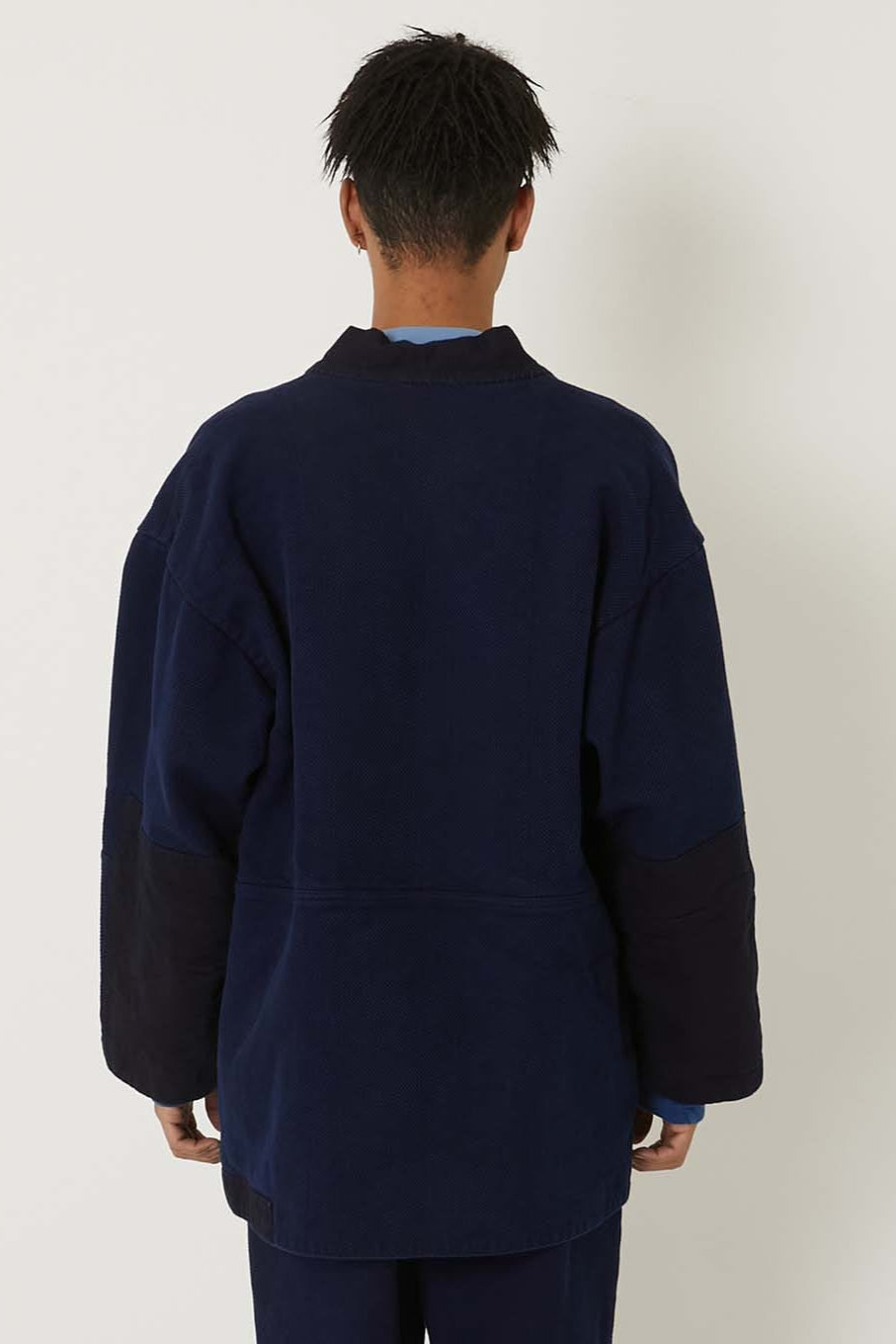 Pure Indigo Double Cloth Sashiko Farmers Haori Jacket