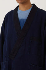 Pure Indigo Double Cloth Sashiko Farmers Haori Jacket