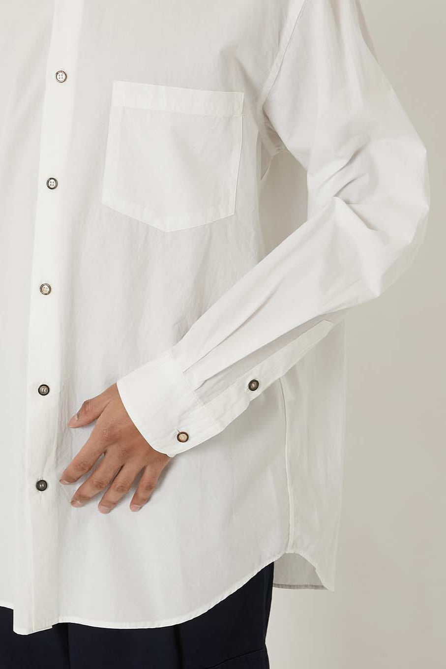 Organic Cotton White Long Sleeve Shirt