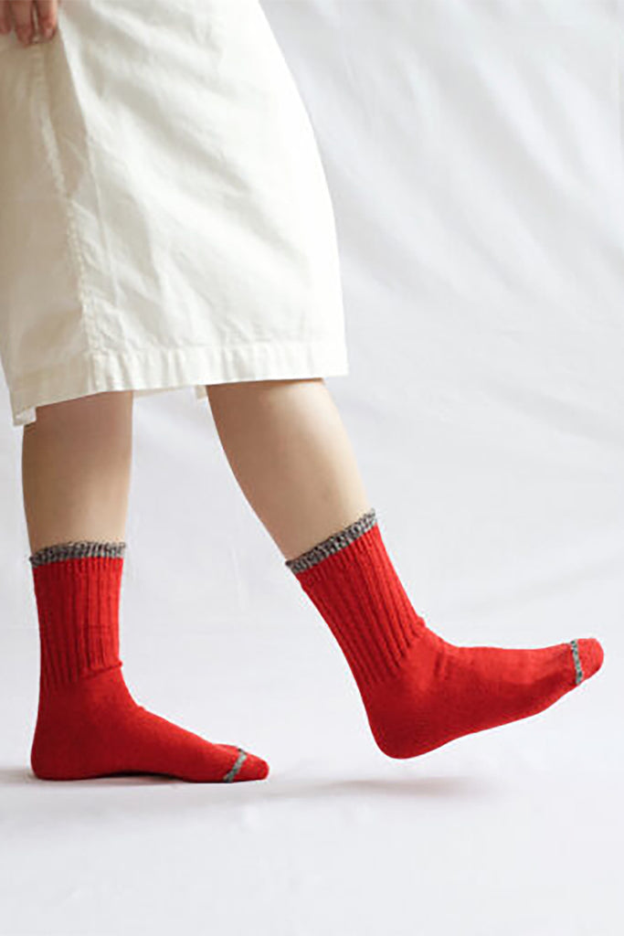 Silk Cotton Socks Red