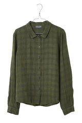 Green Check Linen Shirt