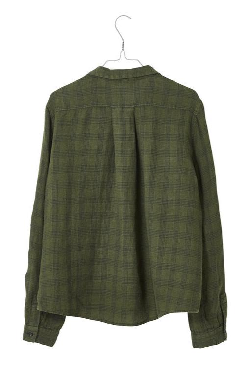 Green Check Linen Shirt