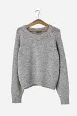 Mohair Tweed Raglan Sweater Gray
