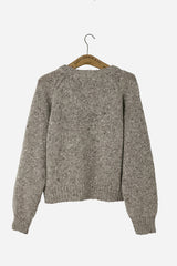 Mohair Tweed Raglan Sweater Natural