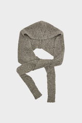 Mohair Tweed Hood Shawl Natural