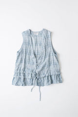 Juni Tiered Cotton and Linen Vest