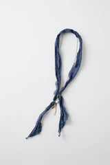 Pearl and Stone Ribbon Necklace Blue