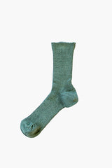 Linen Ribbed Socks Malachite