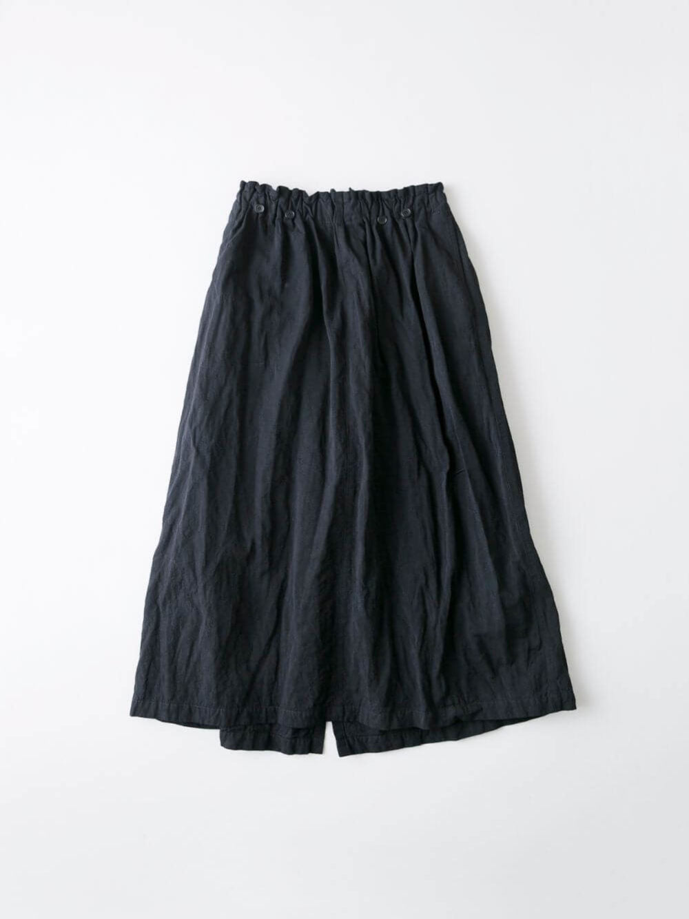 Cotton and Linen Swallow Skirt Dark Charcoal
