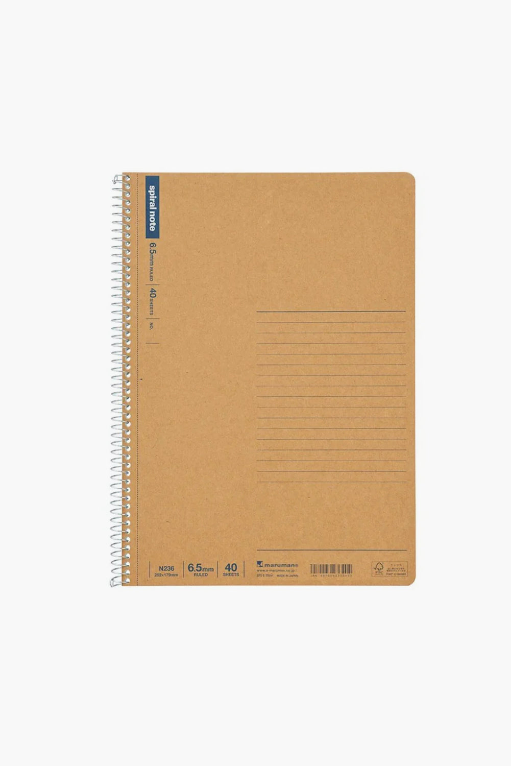 Spiral Notebook - Basic Line 6.5mm (B5), 40 Sheets