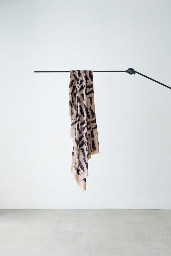Branch Stripe Shawl Black