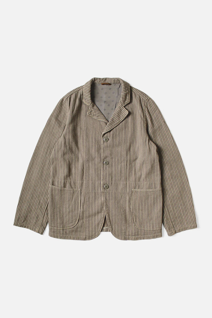 Twill Aging Wool Stripe HOSPITAL Jacket Gray