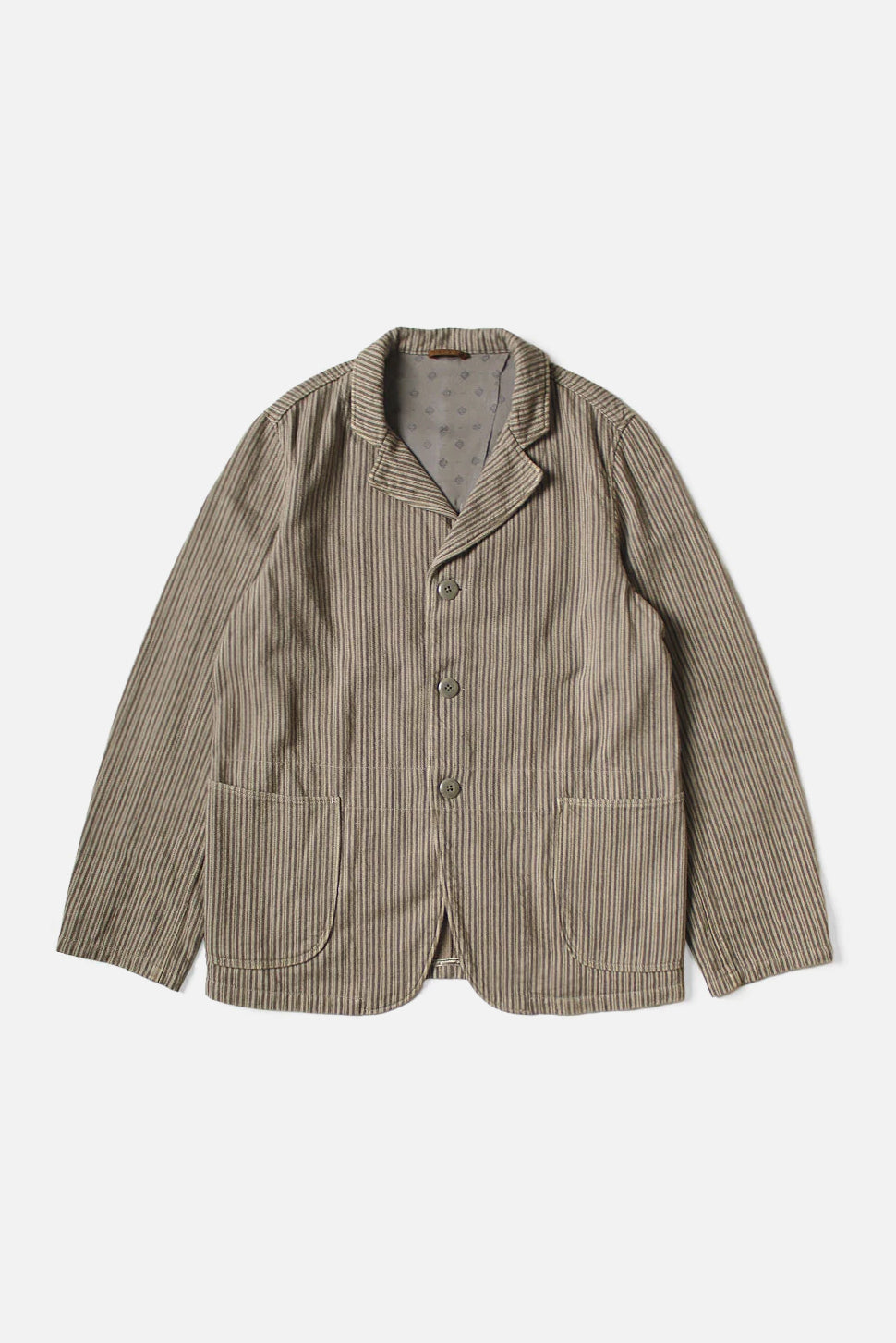 Twill Aging Wool Stripe HOSPITAL Jacket Gray