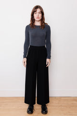 Wool Knit Cropped Pants Black