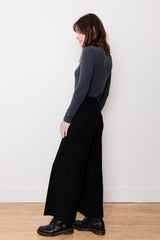 Wool Knit Cropped Pants Black