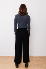 Wool Knit Cropped Pants Black